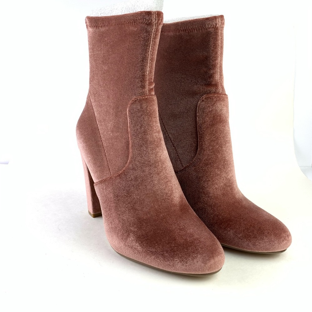 Steve Madden Brisk Velvet Block-Heel Sock Booties